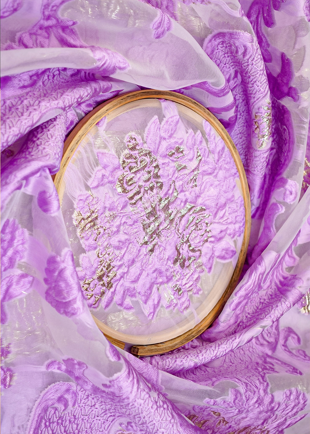 Lavender-Imported-Faux-Organza-Fabric-with-All-Over-Embossed-Work-15251-close-view