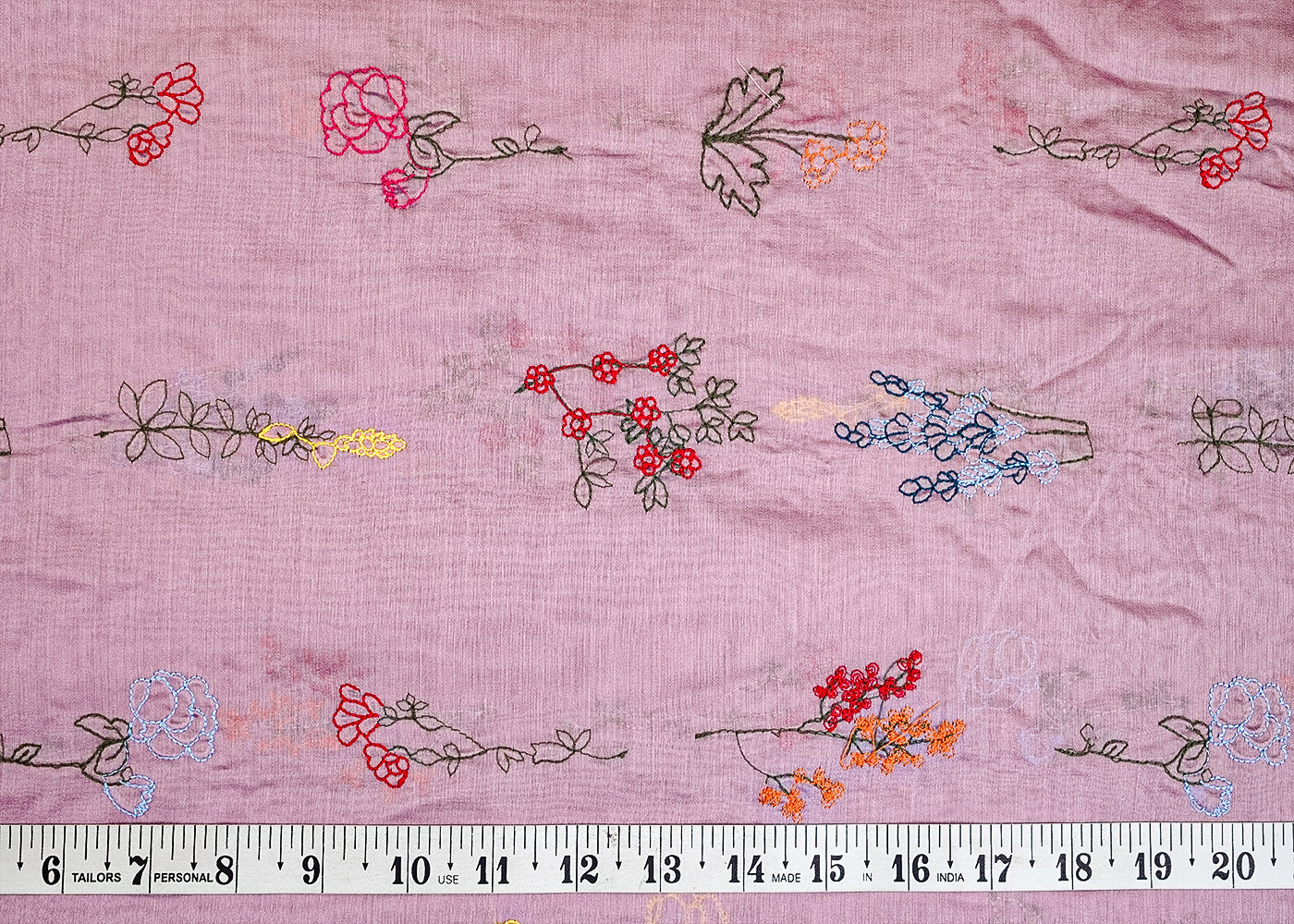 Onion Modal Muslin Fabric with All Over Thread Work 15340