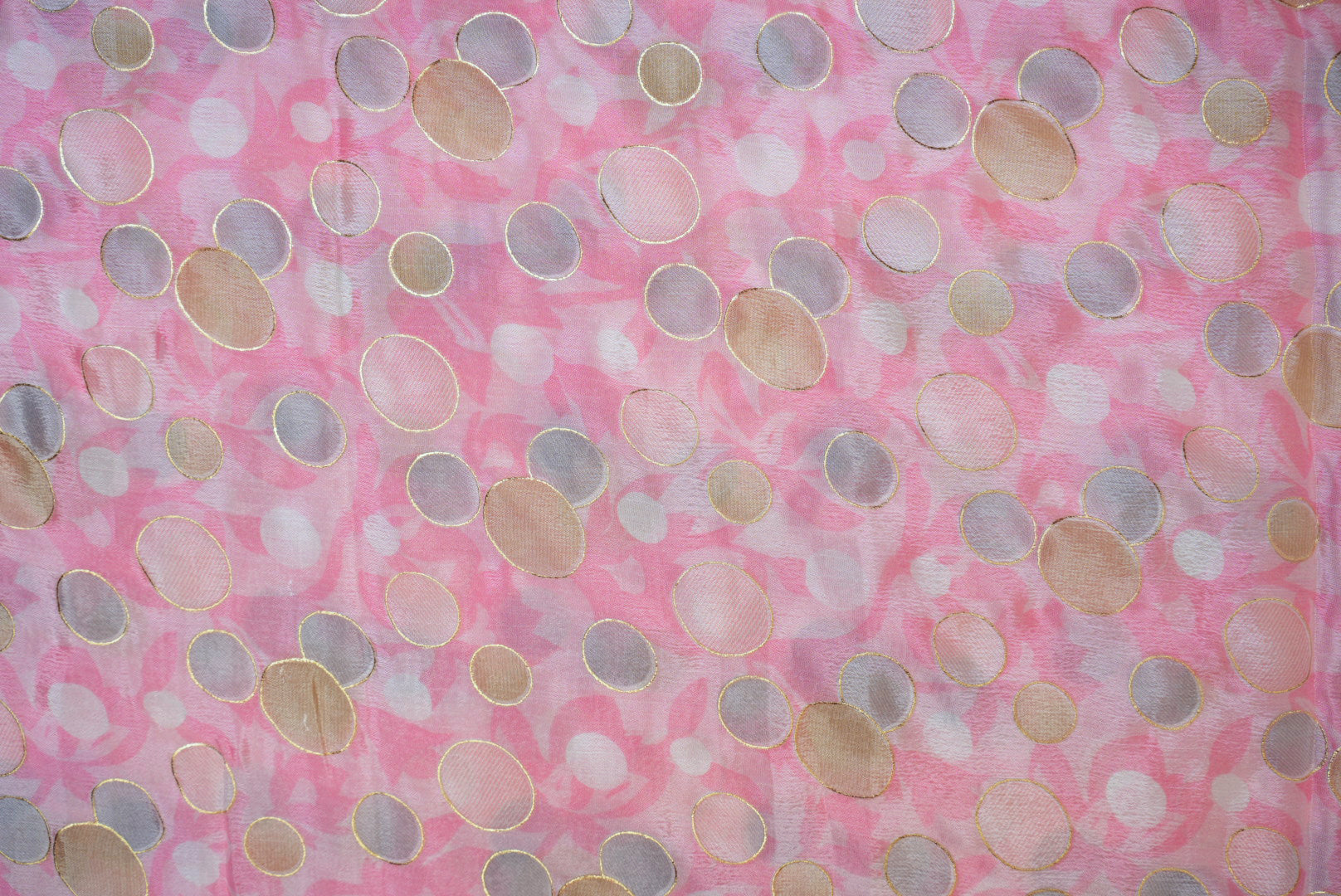 Light Pink Abstract Digital Printed Chiffon Fabric