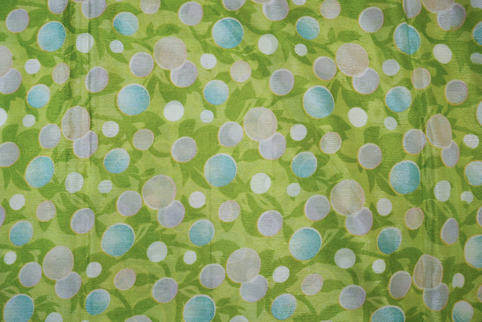 Parrot Green Abstract Digital Printed Chiffon Fabric