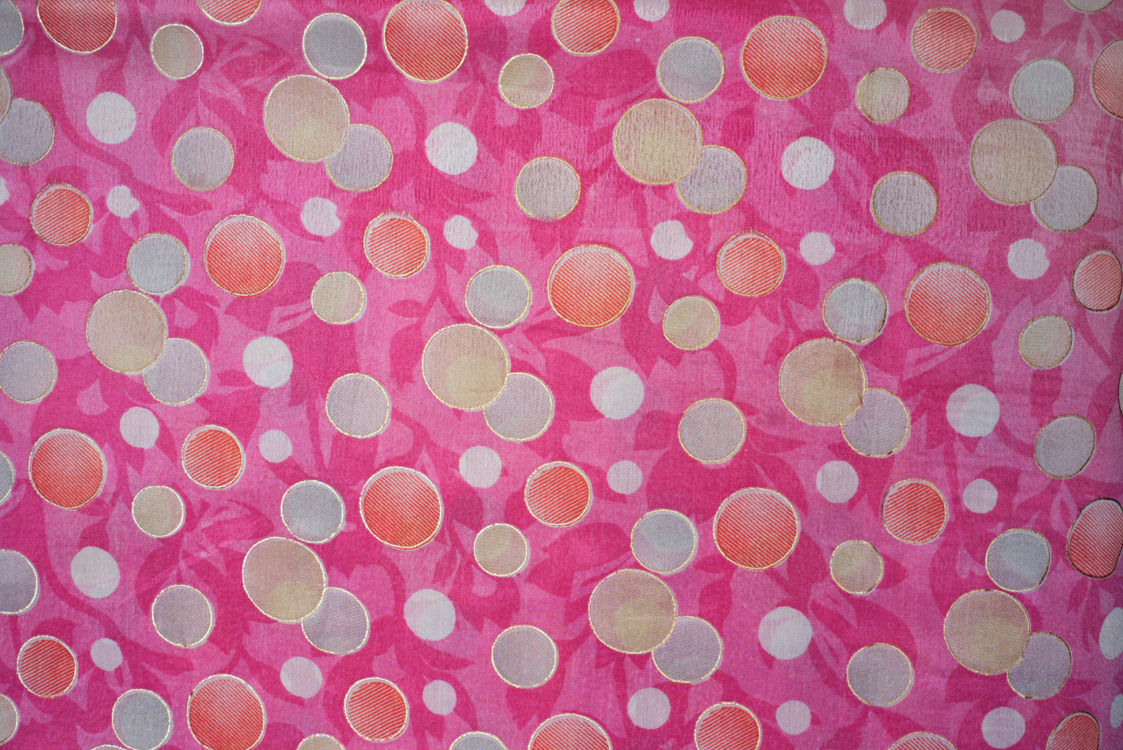 Hot Pink Abstract Digital Printed Chiffon Fabric