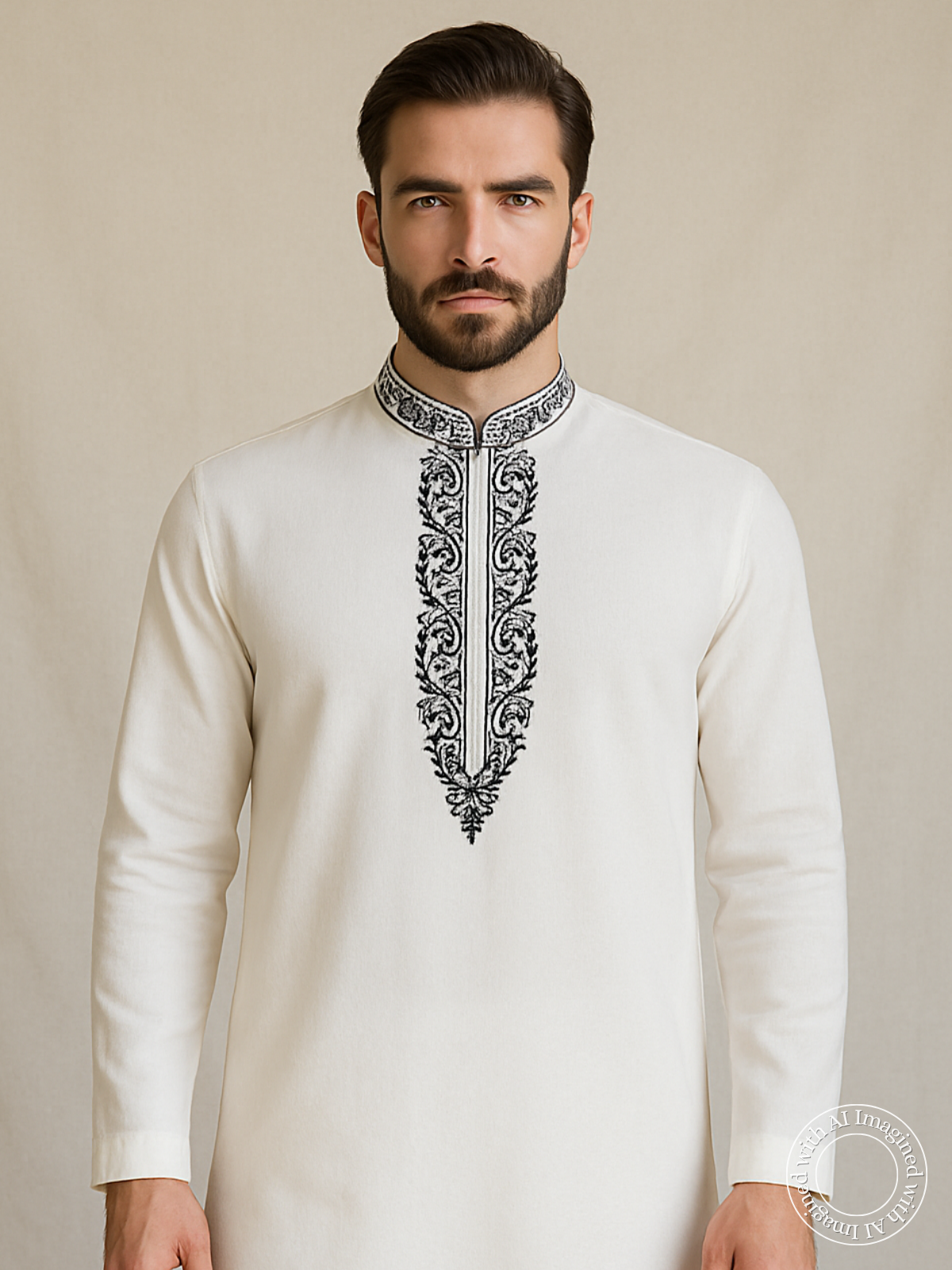 The Kohinoor – Unstitched Off White Kurta Fabric for Men 15406