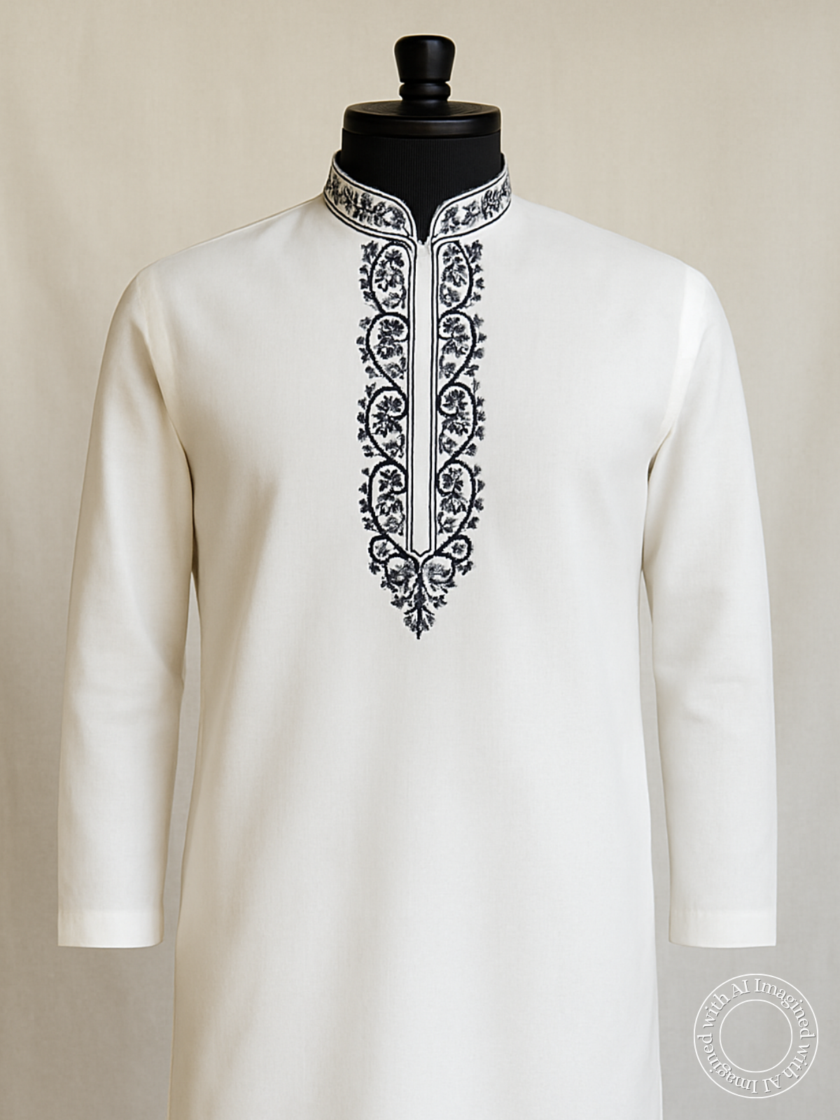 The Kohinoor – Unstitched Off White Kurta Fabric for Men 15406
