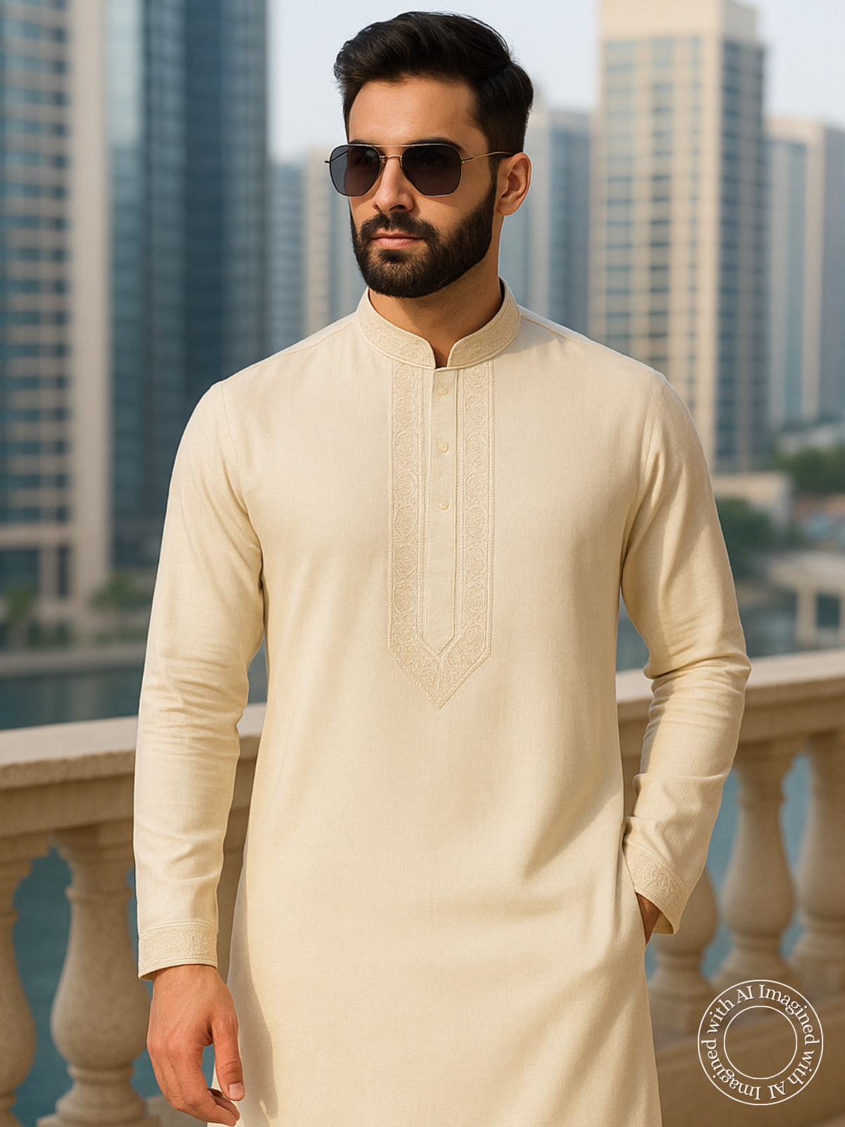 The Kohinoor – Unstitched Off White Kurta Fabric for Men 15407