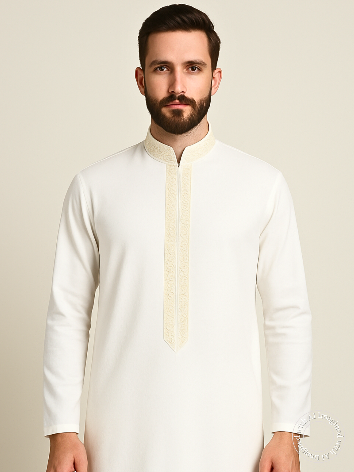 The Kohinoor – Unstitched Off White Kurta Fabric for Men 15407
