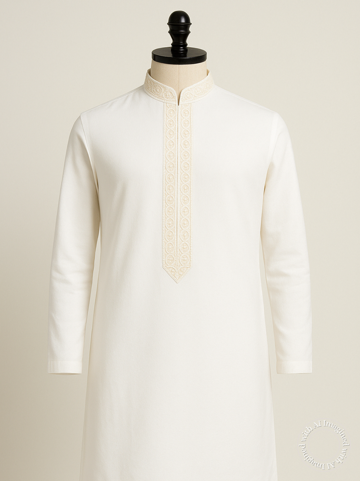 The Kohinoor – Unstitched Off White Kurta Fabric for Men 15407