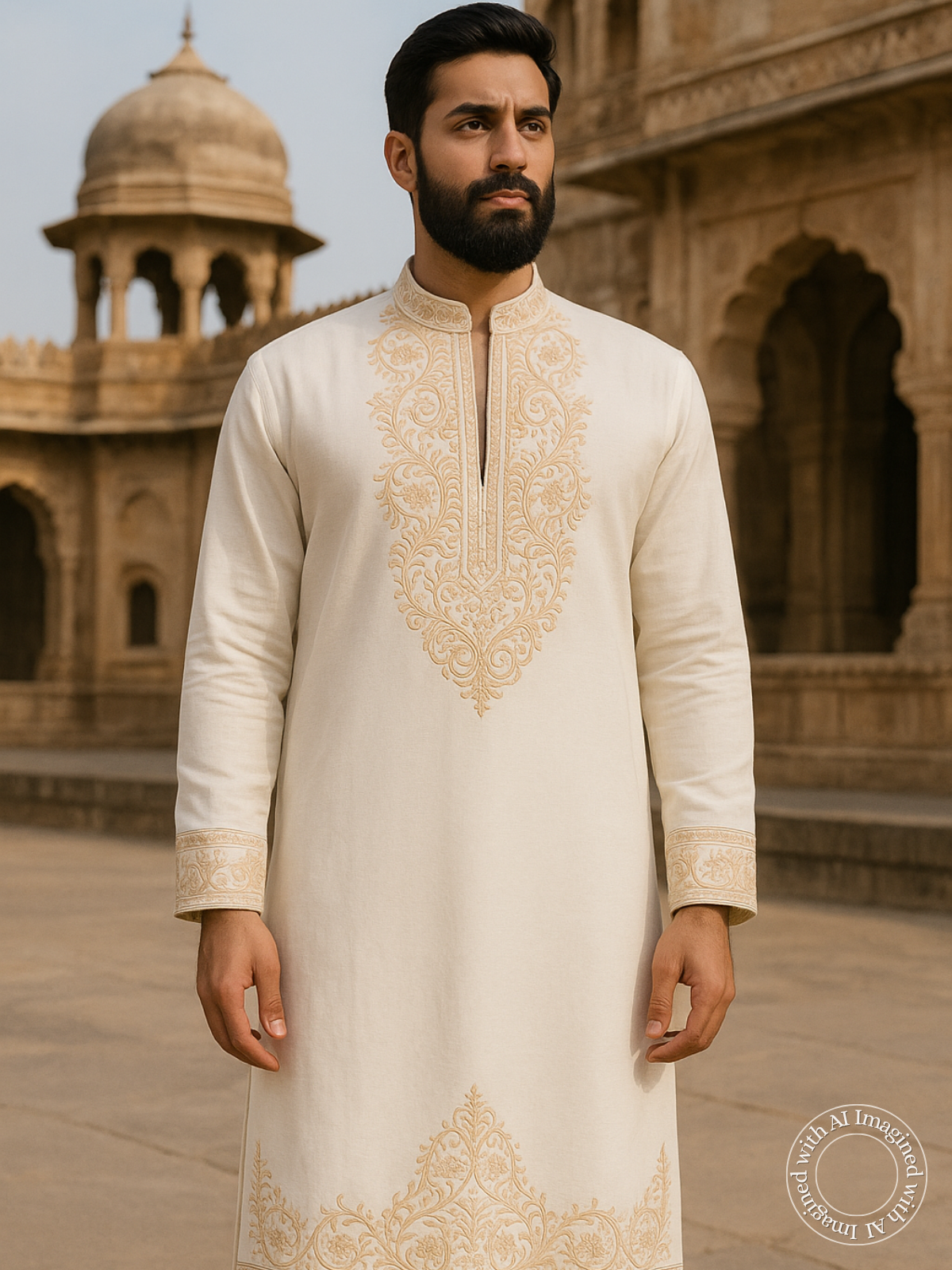 The Kohinoor – Unstitched White Kurta Fabric for Men 15410