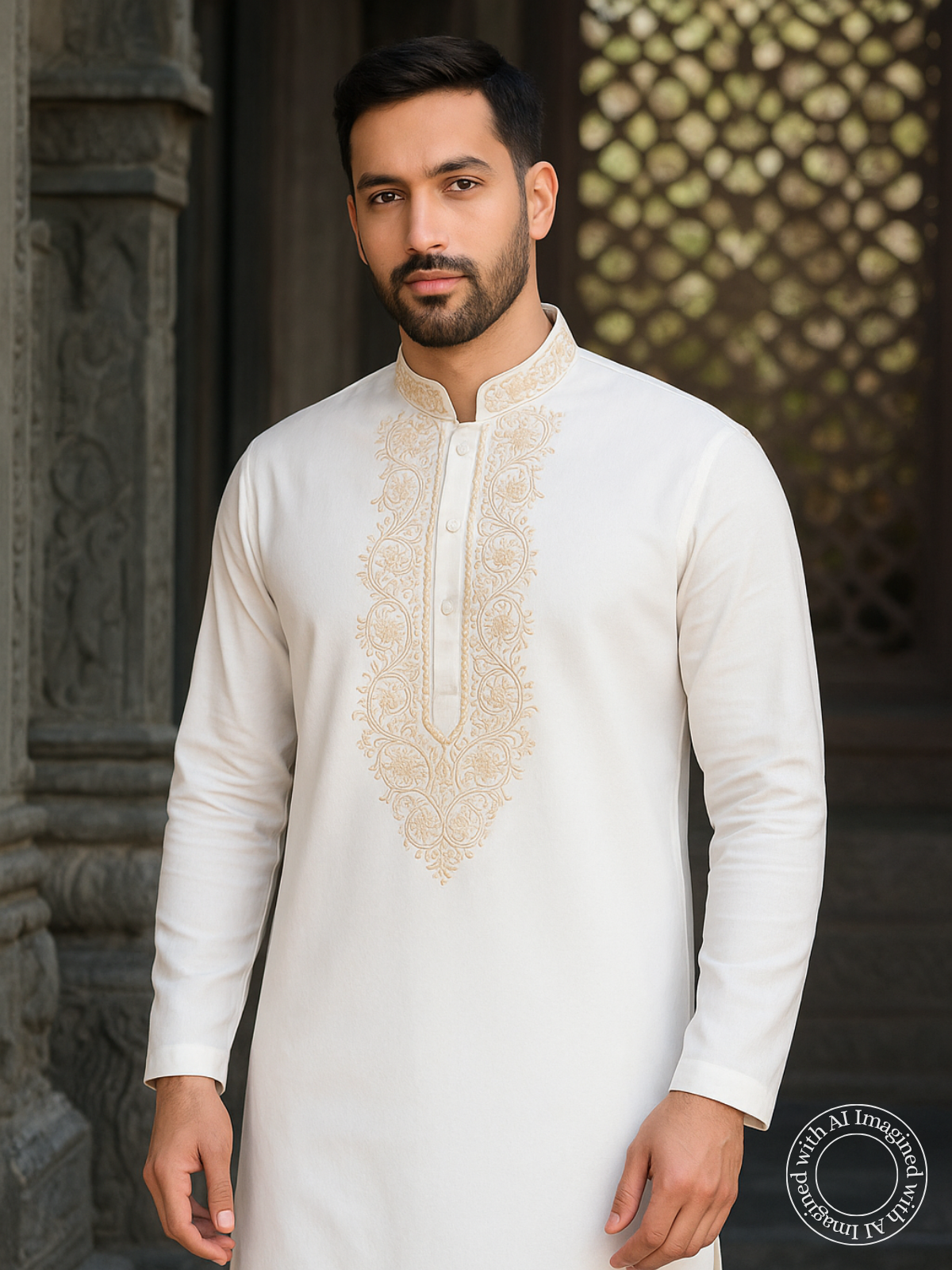 The Kohinoor – Unstitched White Kurta Fabric for Men 15410