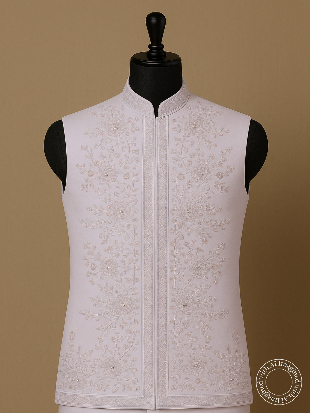 The Riwaayat – Unstitched Pastel Pink Nehru Jacket Fabric for Men 15412