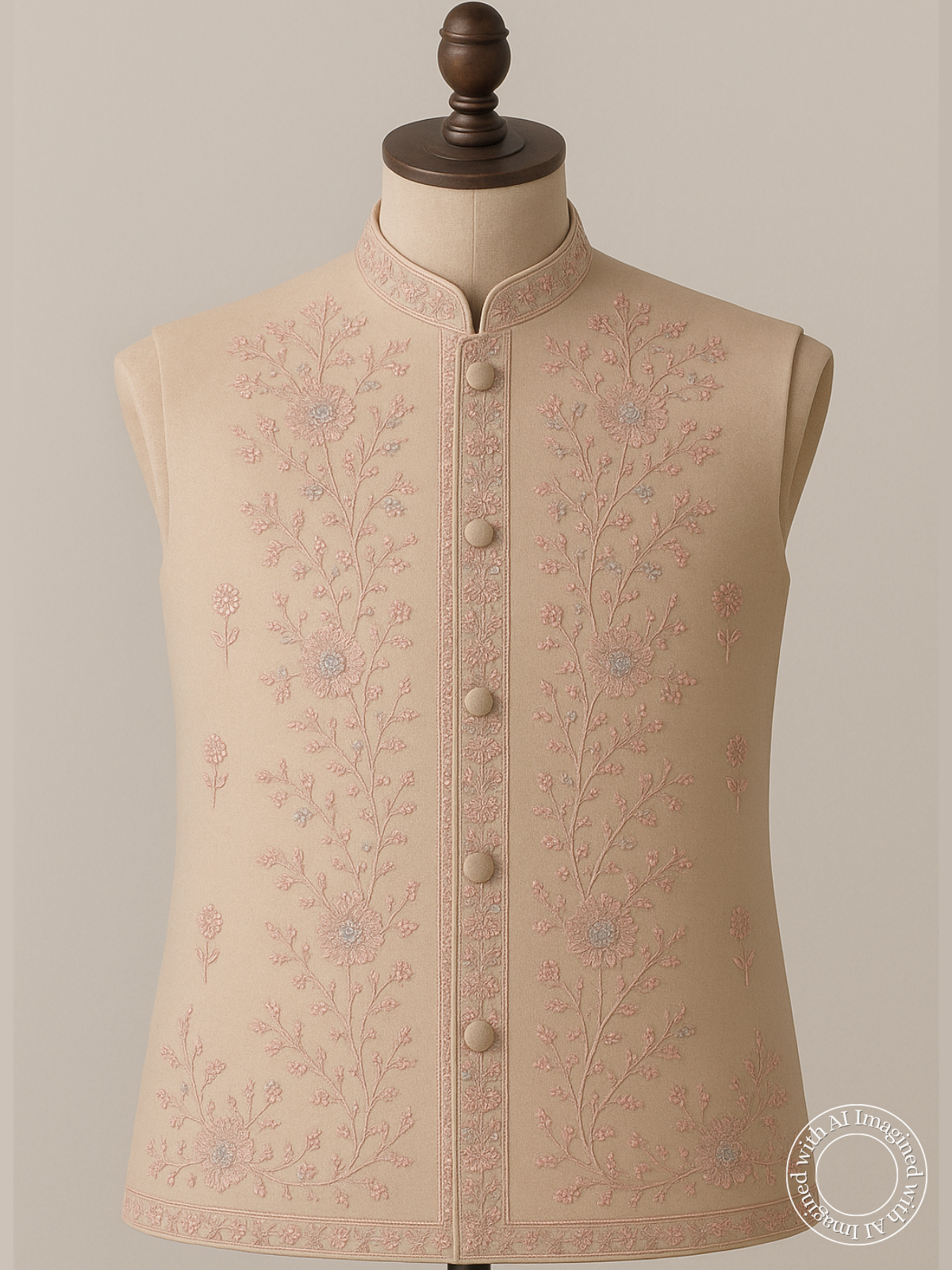The Riwaayat – Unstitched Almond Nehru Jacket Fabric for Men 15413