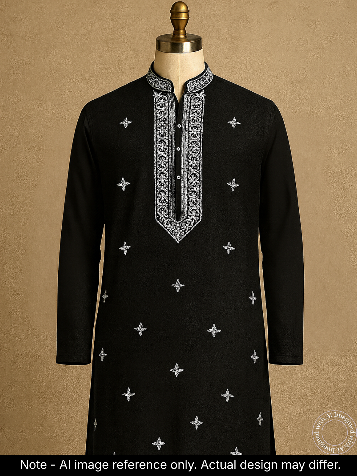 The Kohinoor – Unstitched Black Kurta Fabric for Men 15611