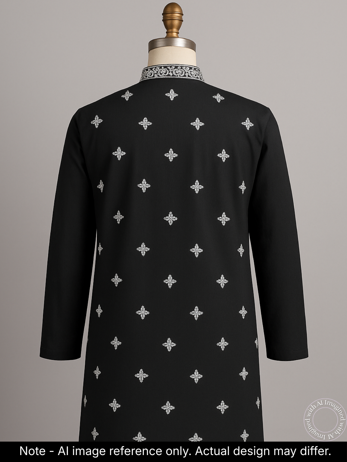 The Kohinoor – Unstitched Black Kurta Fabric for Men 15611