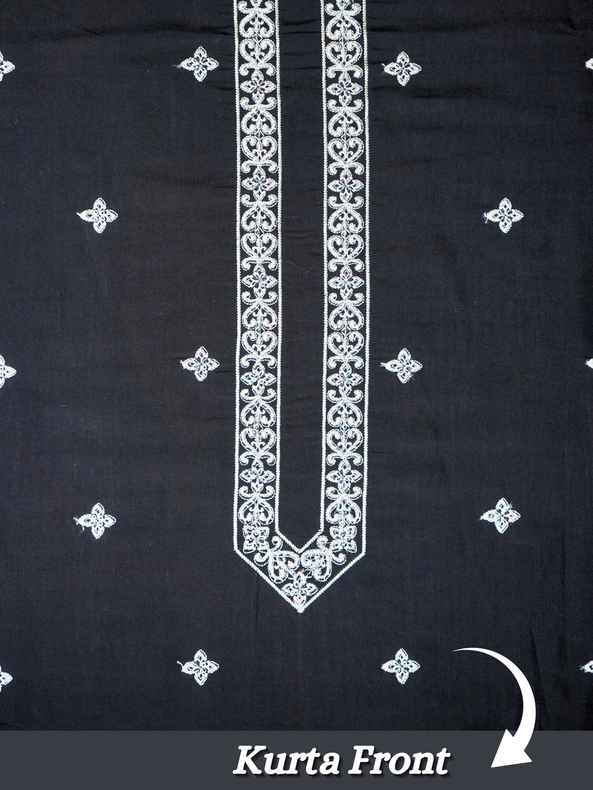 The Kohinoor – Unstitched Black Kurta Fabric for Men 15611