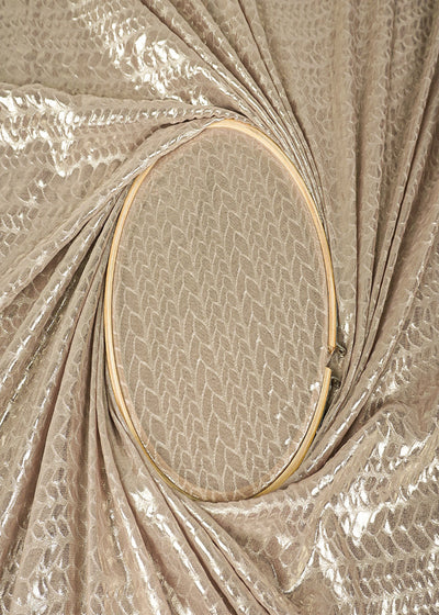 Dark Beige Korean Georgette Fabric With  All Over Bubble Textured Fabric  15730