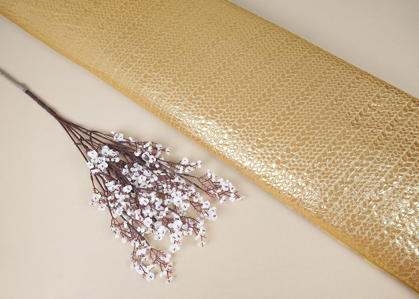 Light Brown Korean Georgette Fabric With  All Over Bubble Textured Fabric  15731