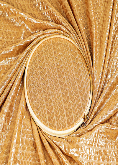 Light Brown Korean Georgette Fabric With  All Over Bubble Textured Fabric  15731