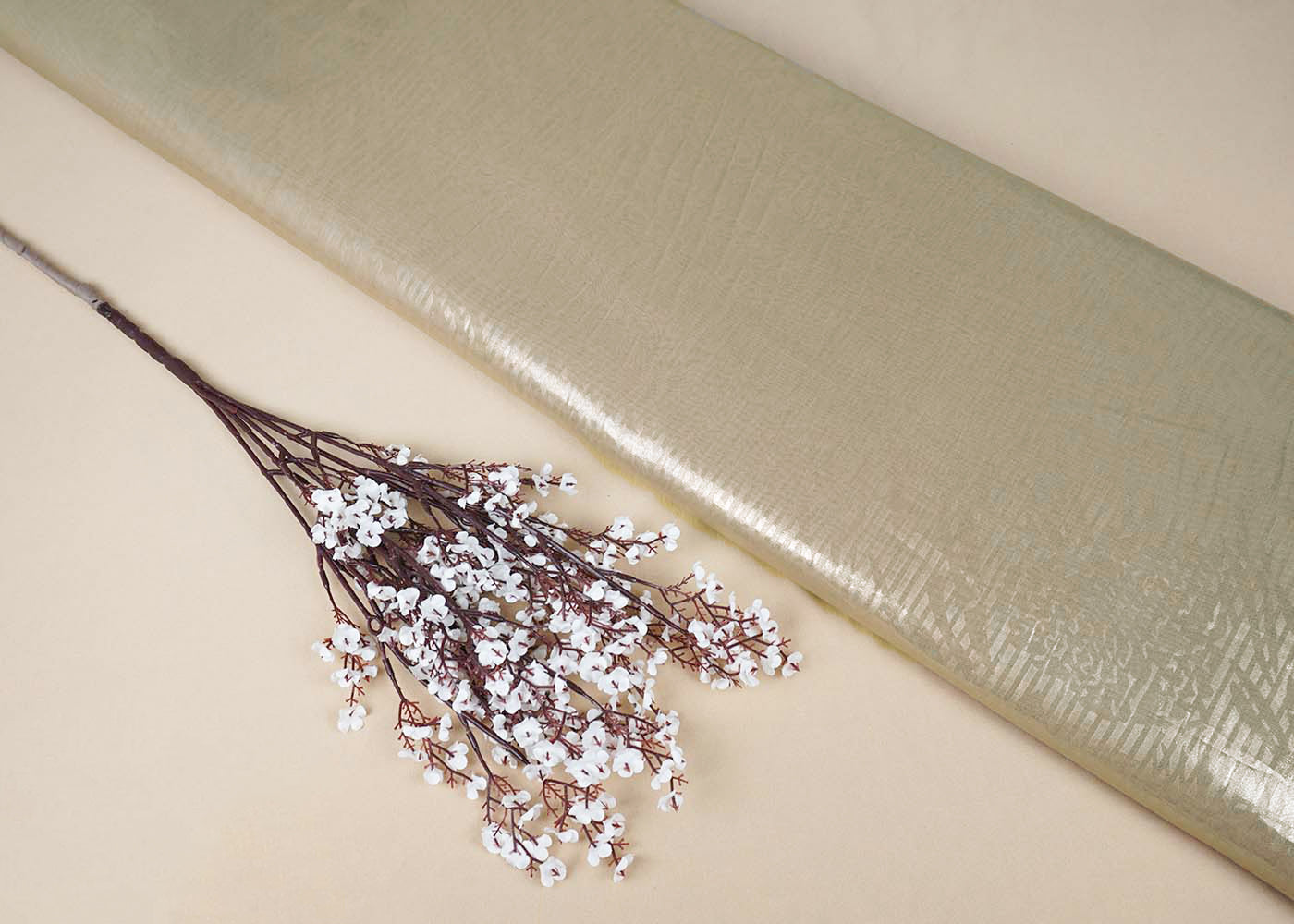 Dark Beige Korean Georgette Fabric With  All Over Bubble Textured Fabric  15735