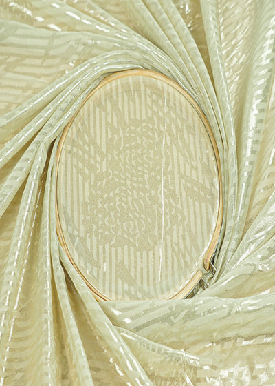 Pista Green Korean Georgette Fabric With  All Over Bubble Textured Fabric  15738