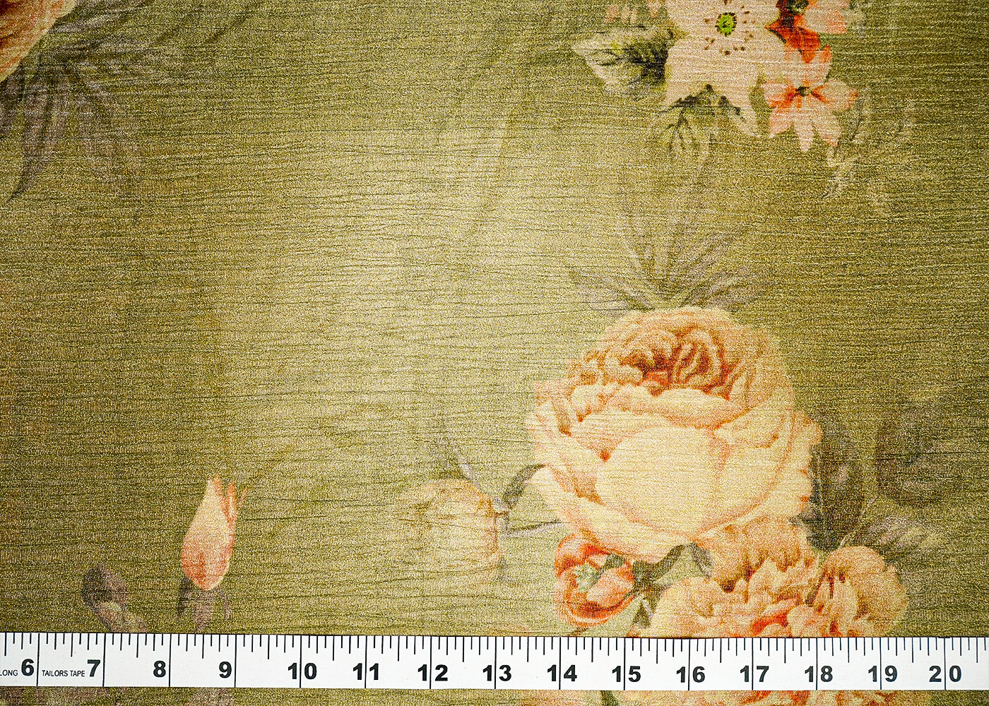 Pista Green Crushed Tissue Fabric With All Over Floral Print 15811