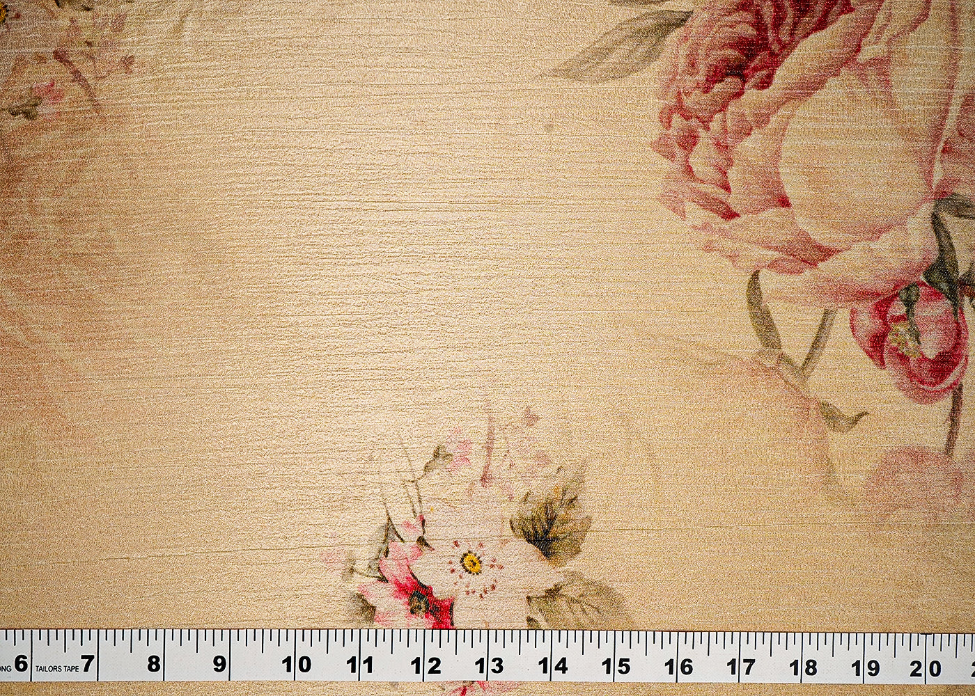 Ivory Crushed Tissue Fabric With All Over Floral Print 15812