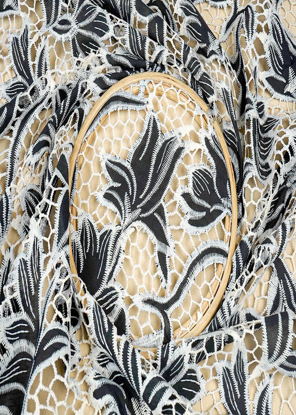 Black-Imported-Crepe-Fabric-With-All-Over-Cutwork-15821-close-view