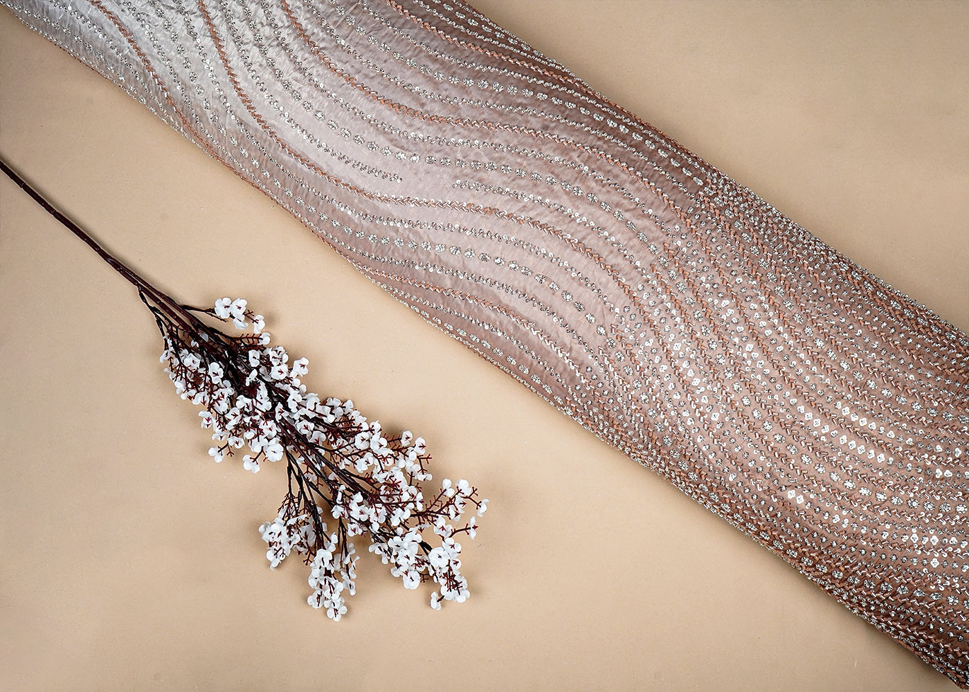 Beige Jimmy Choo Fabric With Scalloped Border 16100