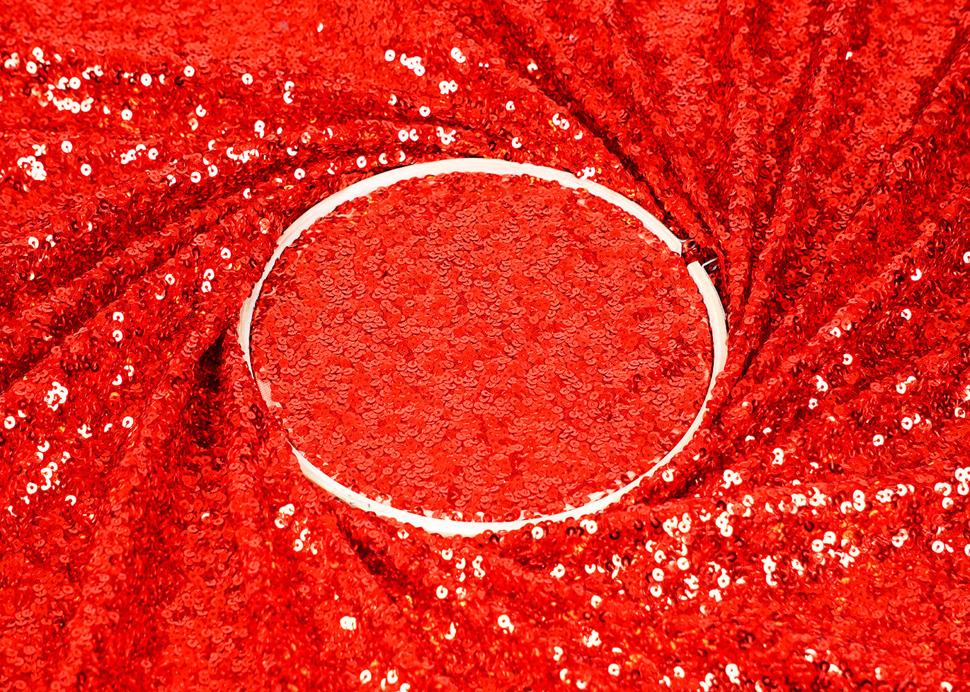 Red Net Fabric With Allover Sequins Work 16209