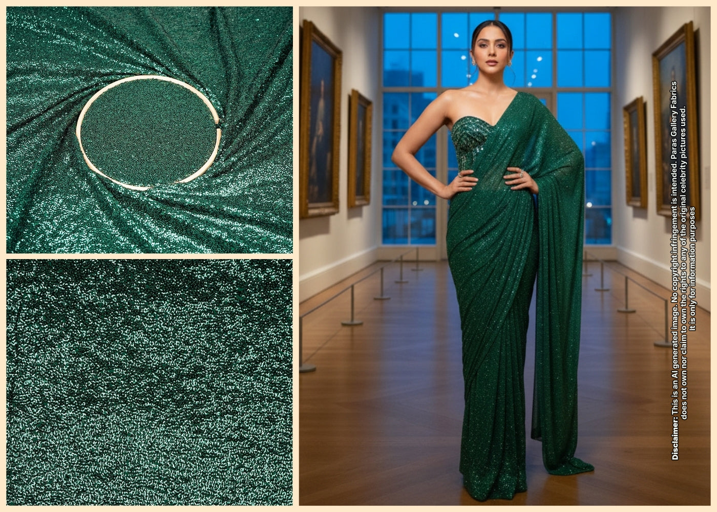 Rakul Preet Singh Inspired Edition | Bottle Green Georgette Embroidered Unstitched Fabric 16213