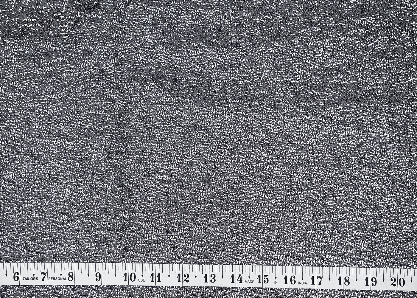 Grey Georgette Fabric With Allover Sequins Work 16214