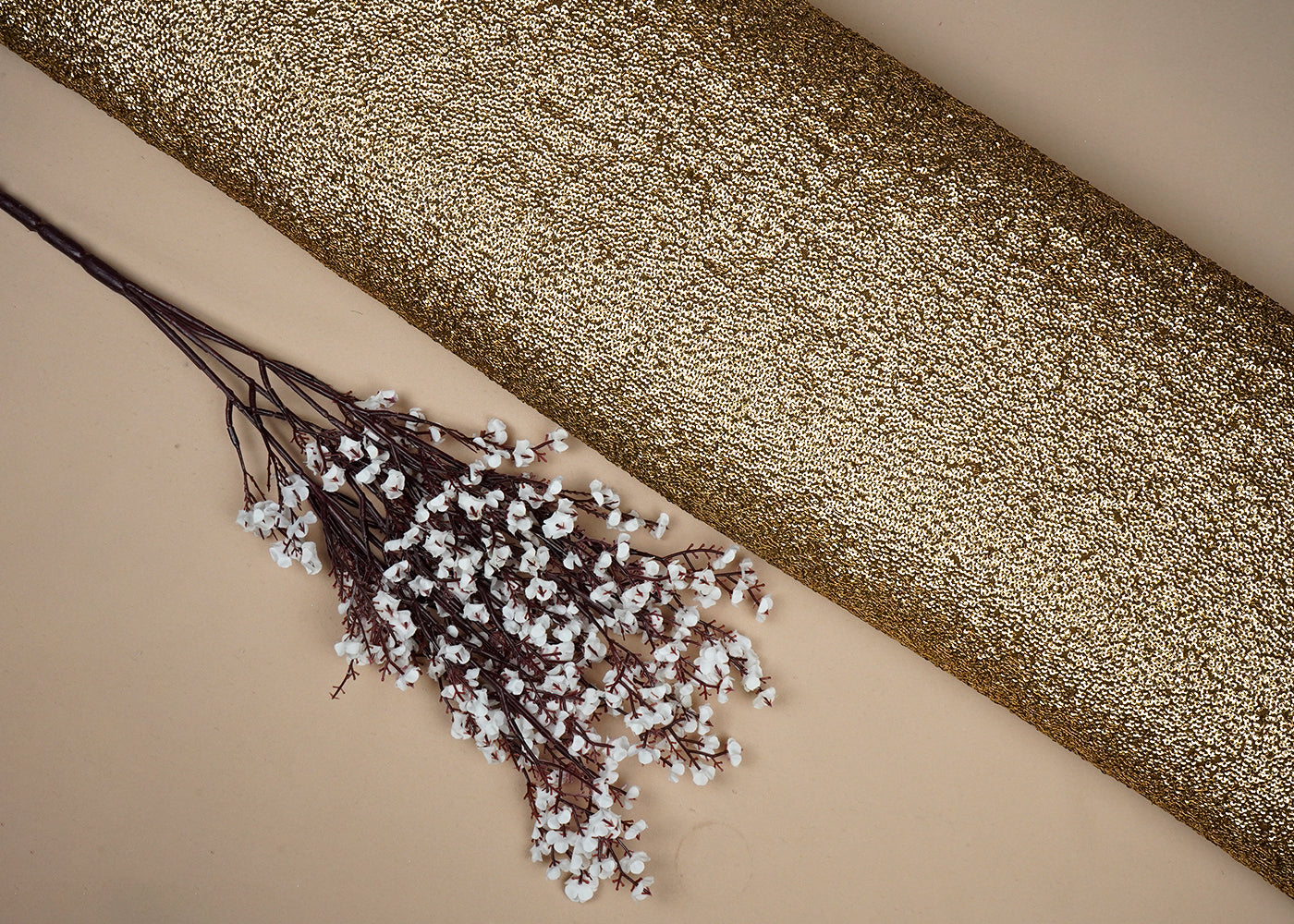 Coffee Georgette Fabric With Allover Sequins Work 16217