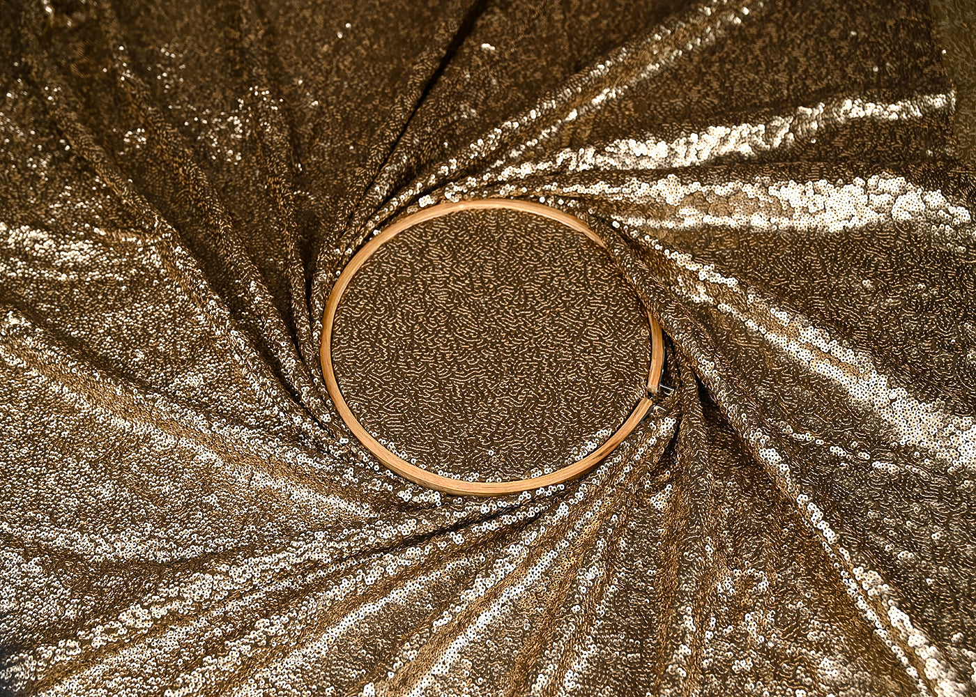 Coffee Georgette Fabric With Allover Sequins Work 16217