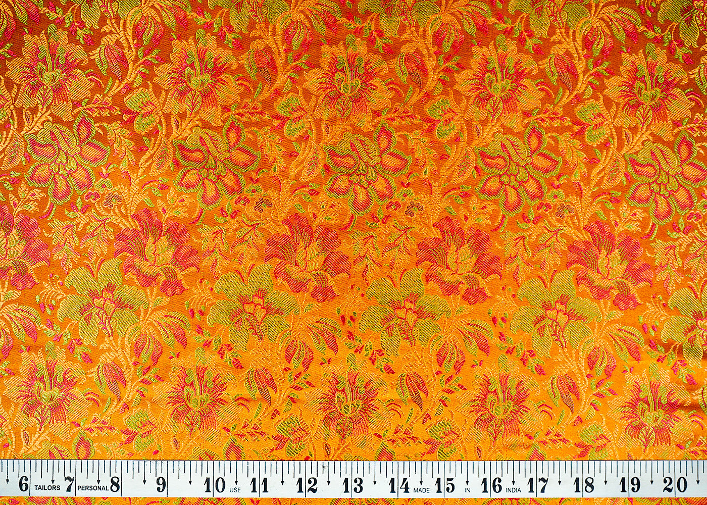 Mustard Banarasi Brocade Fabric With Allover Golden Zari Handloom 16236