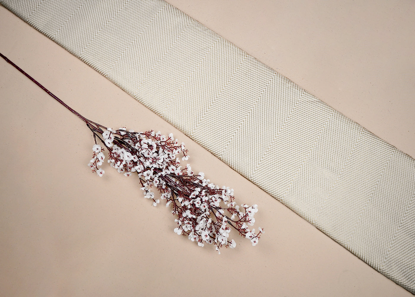 White Dyeable Banarasi Brocade Fabric With All Over Golden Zari Handloom 16661