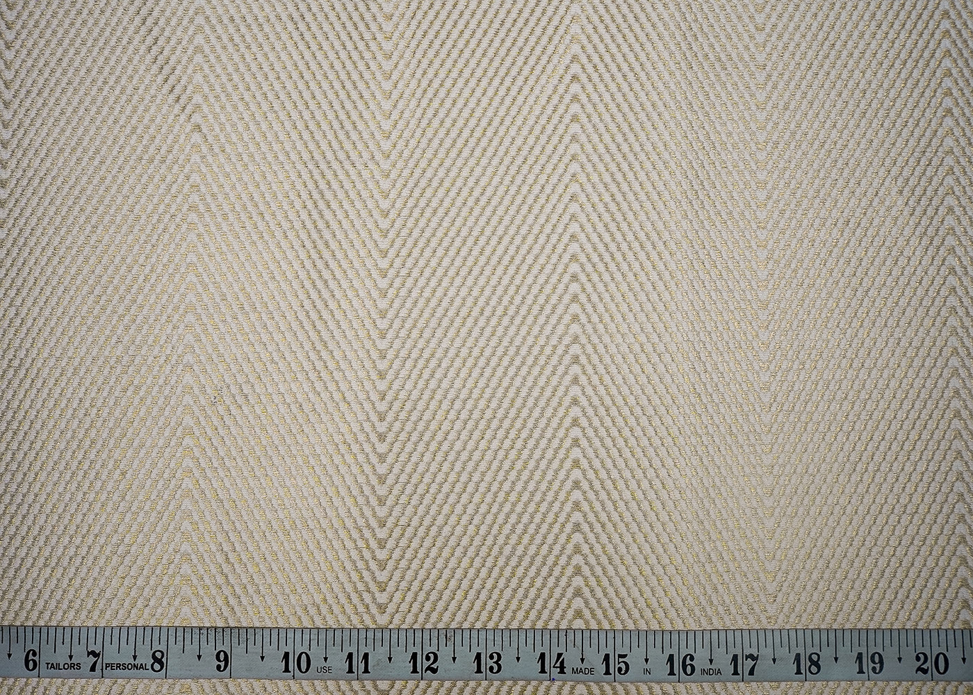 White Dyeable Banarasi Brocade Fabric With All Over Golden Zari Handloom 16661