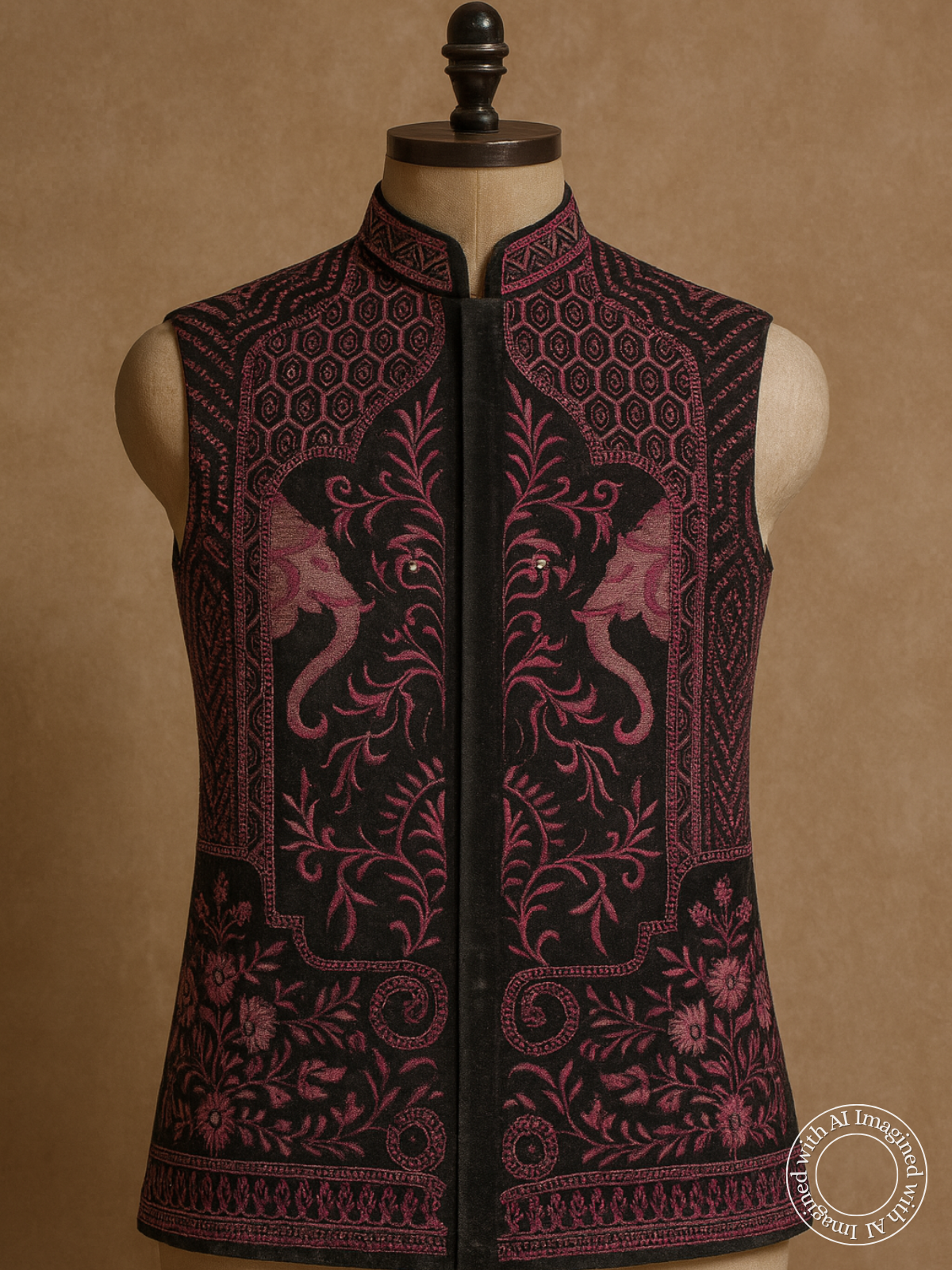 The Riwaayat – Unstitched Black Nehru Jacket Fabric for Men 16804