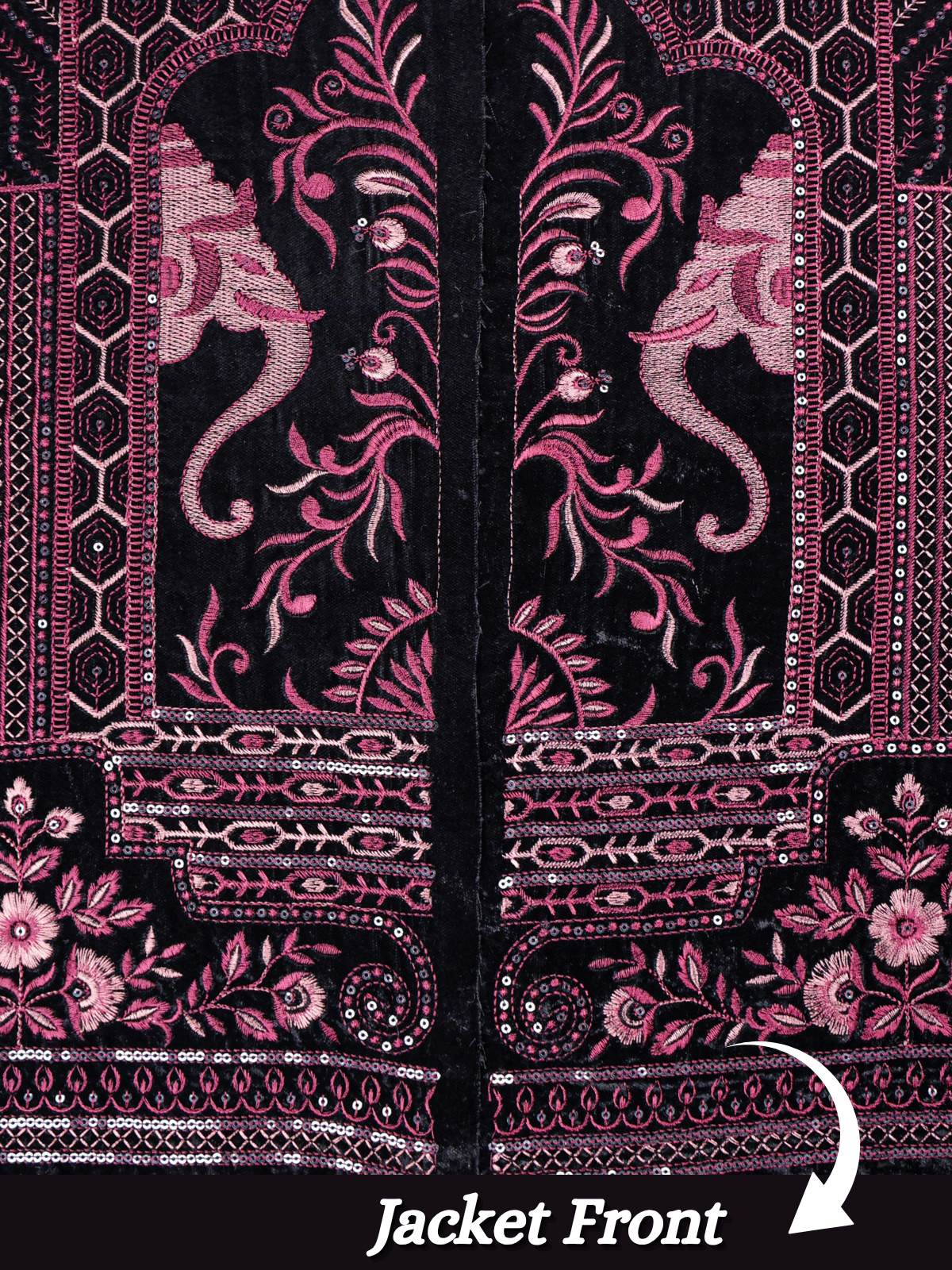 The Riwaayat – Unstitched Black Nehru Jacket Fabric for Men 16804