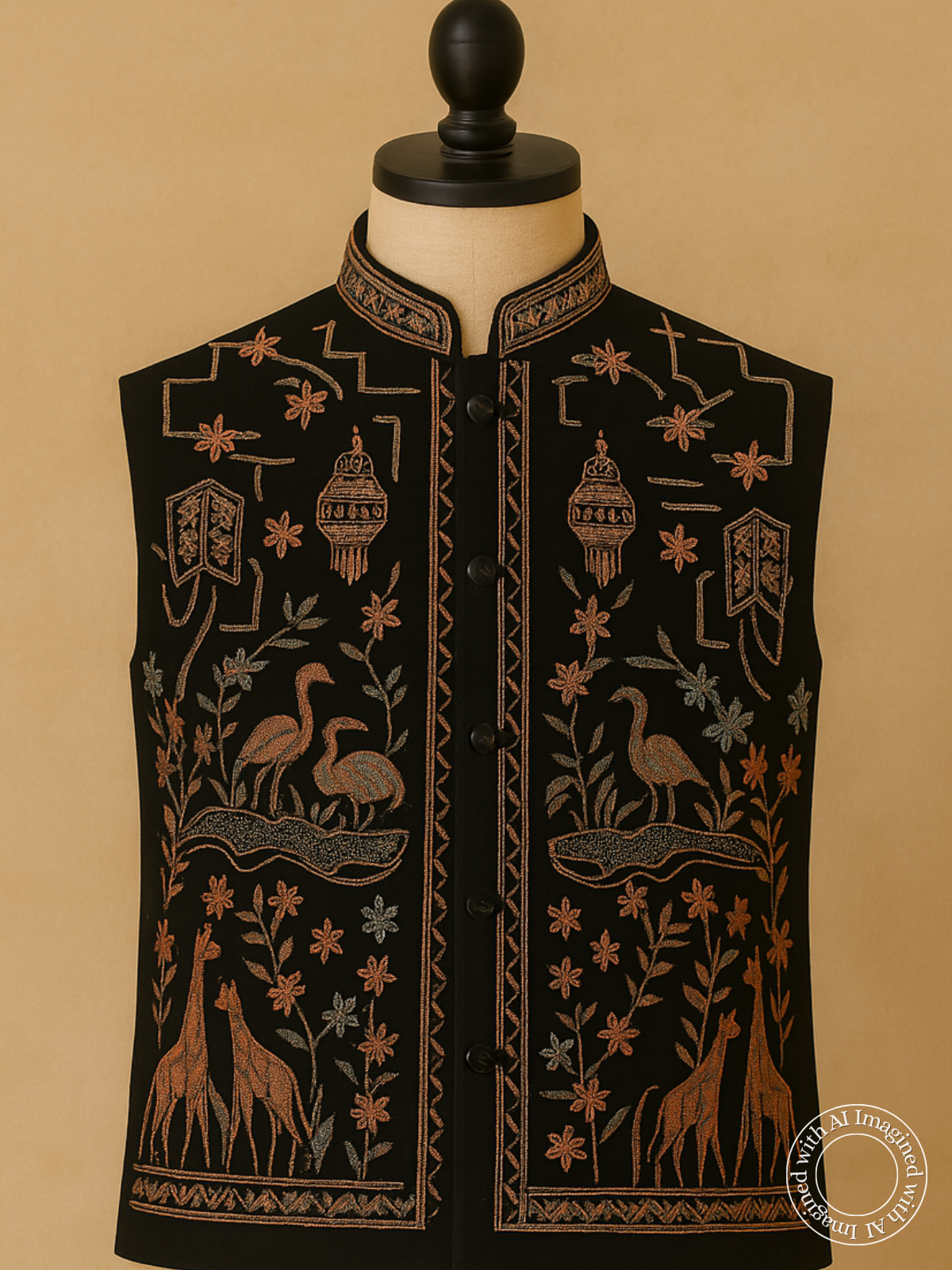 The Riwaayat – Unstitched Black Nehru Jacket Fabric for Men 16805