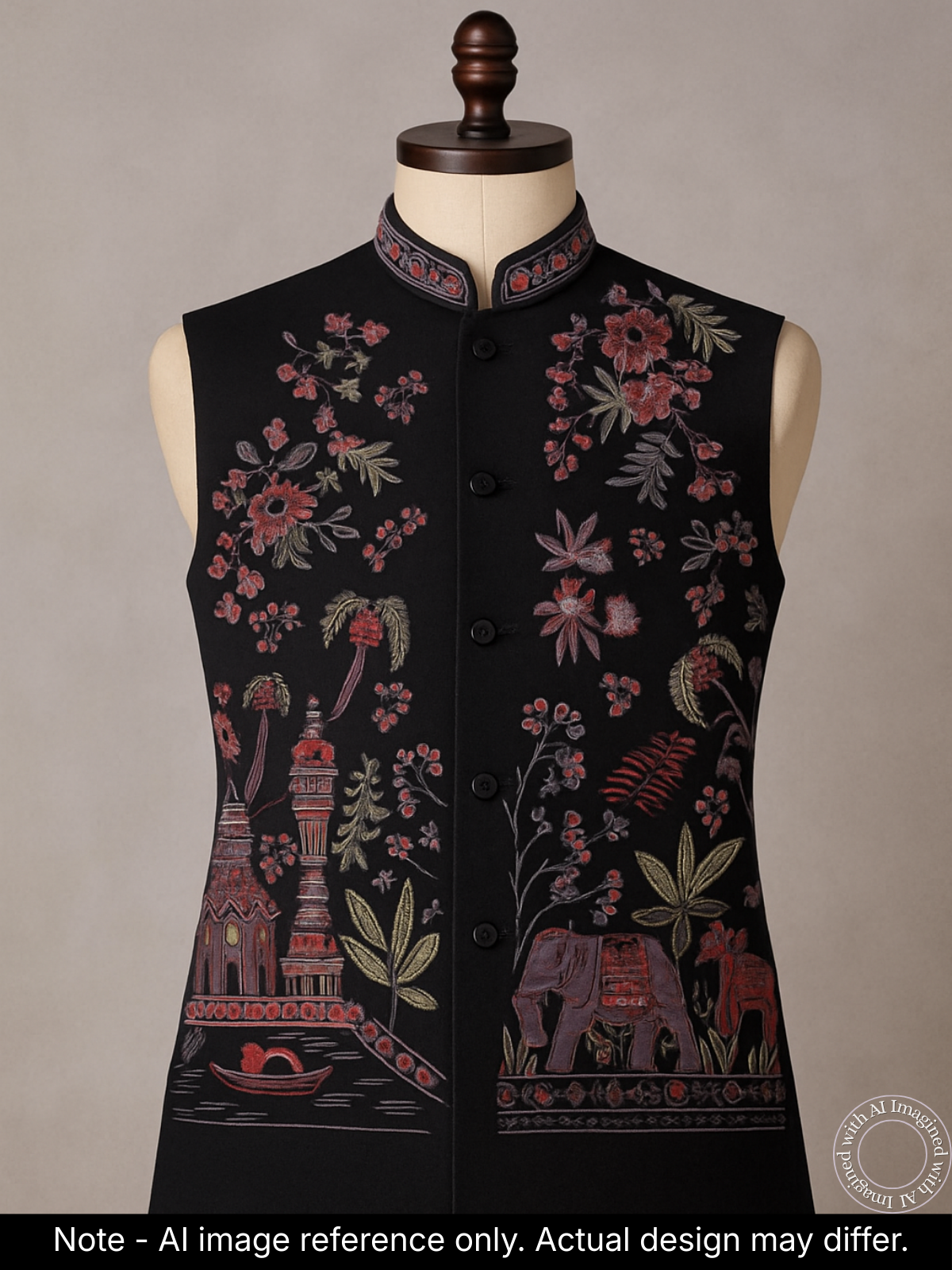 The Riwaayat – Unstitched Black Nehru Jacket Fabric for Men 16806