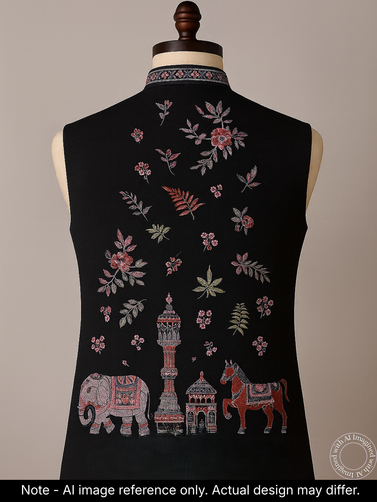 The Riwaayat – Unstitched Black Nehru Jacket Fabric for Men 16806