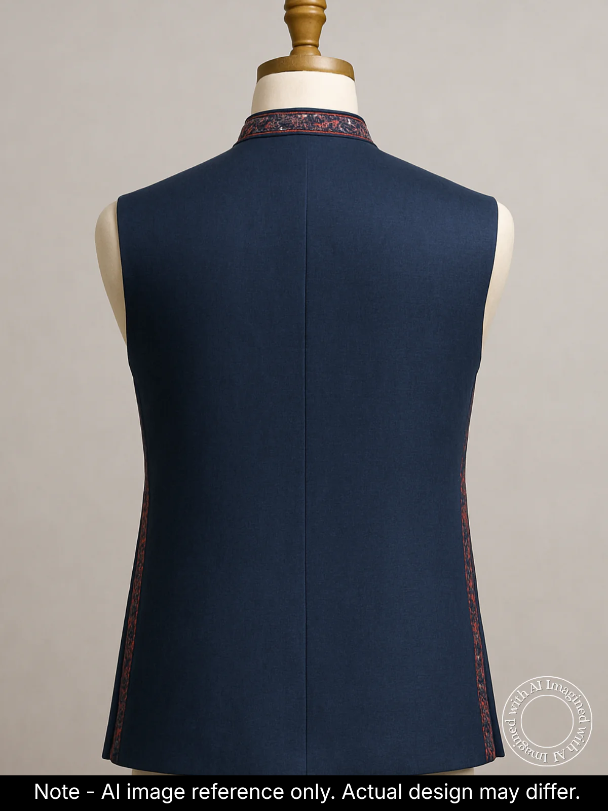 The Riwaayat – Unstitched Navy Blue Nehru Jacket Fabric for Men 16807