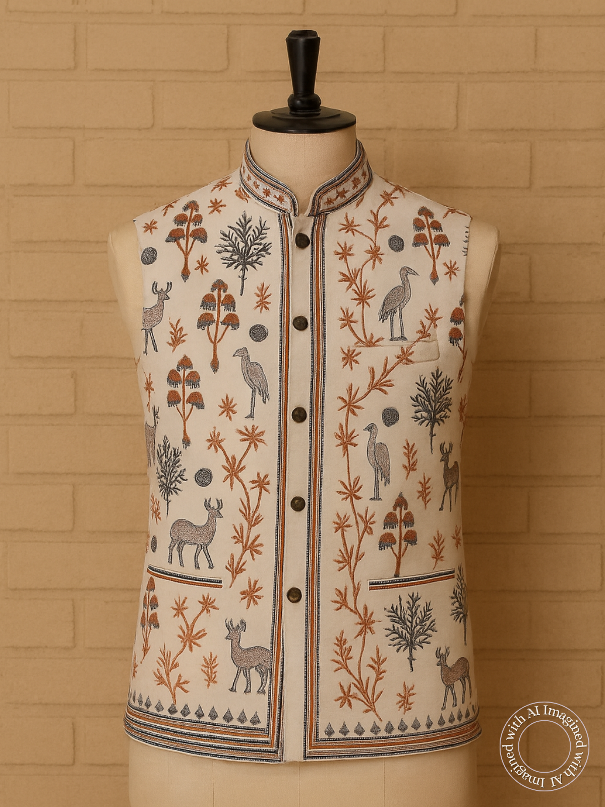 The Riwaayat – Unstitched White Nehru Jacket Fabric for Men 16808