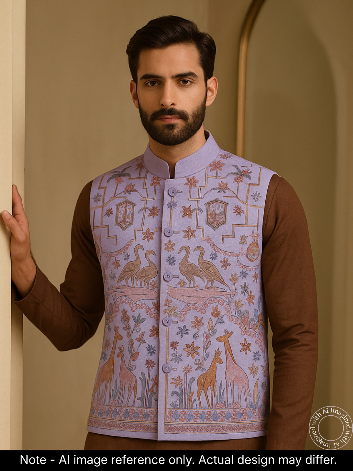 The Riwaayat – Unstitched Lavender Nehru Jacket Fabric for Men 16810