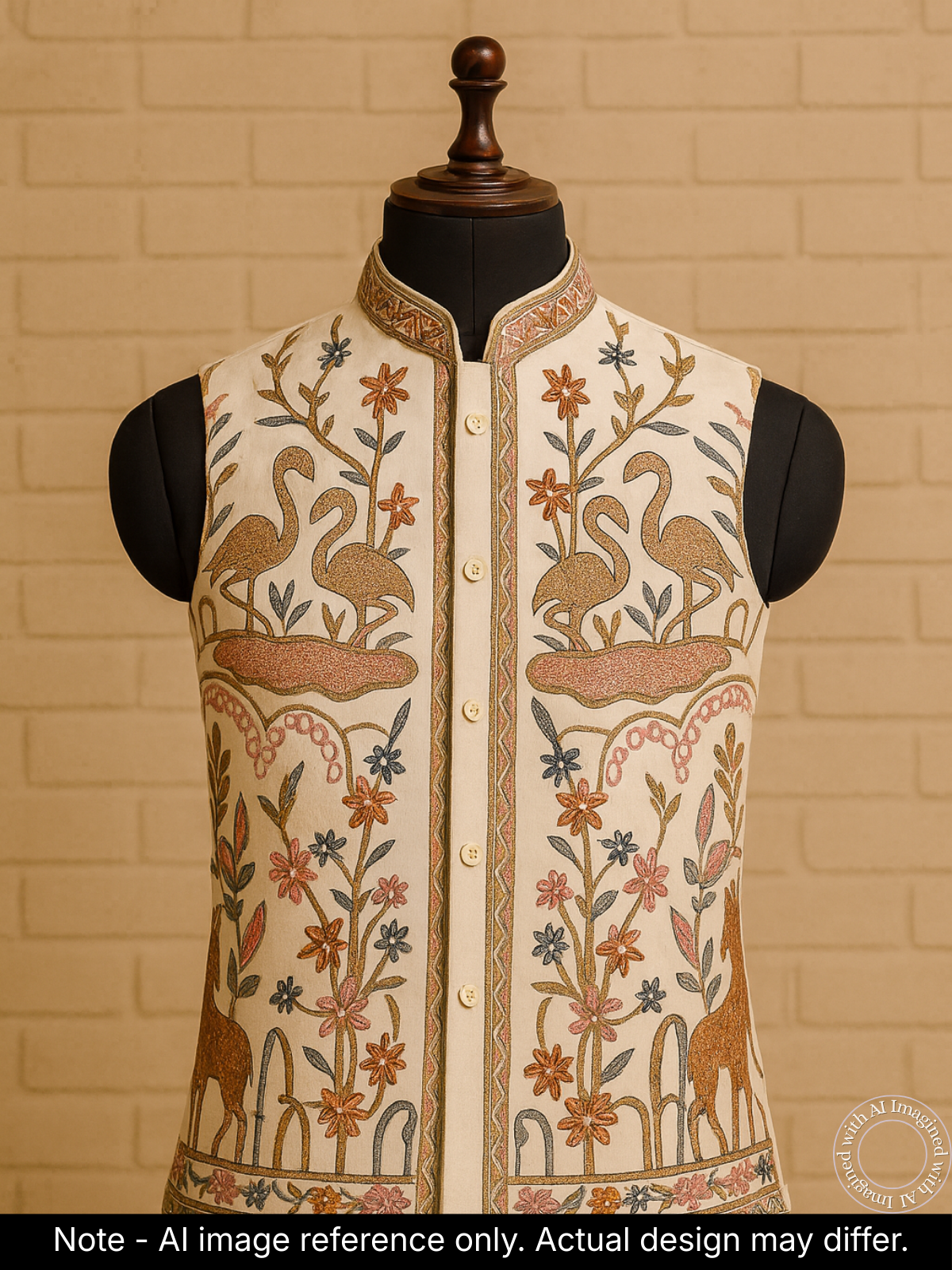 The Riwaayat – Unstitched Cream Nehru Jacket Fabric for Men 16811