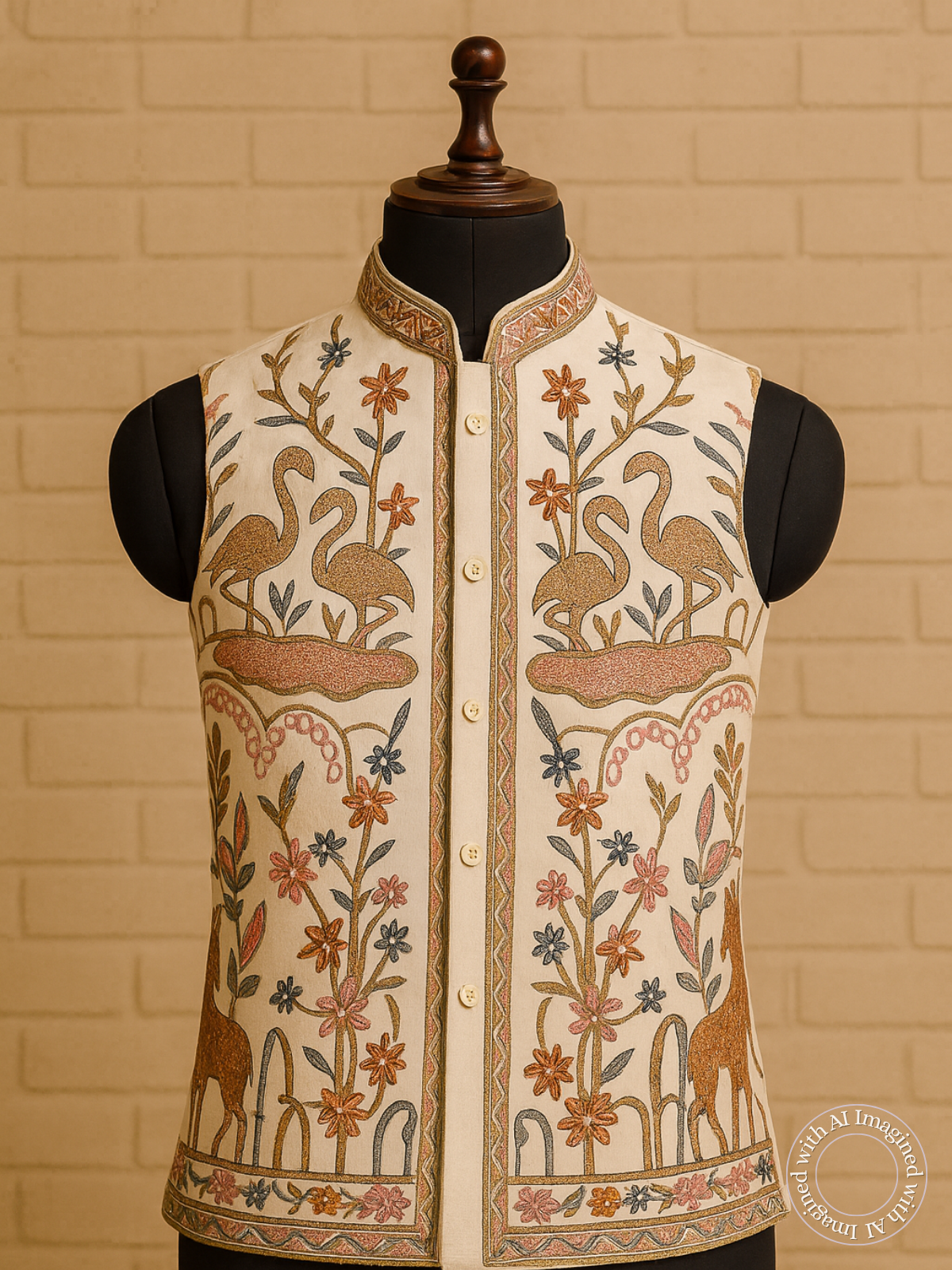 The Riwaayat – Unstitched Cream Nehru Jacket Fabric for Men 16811