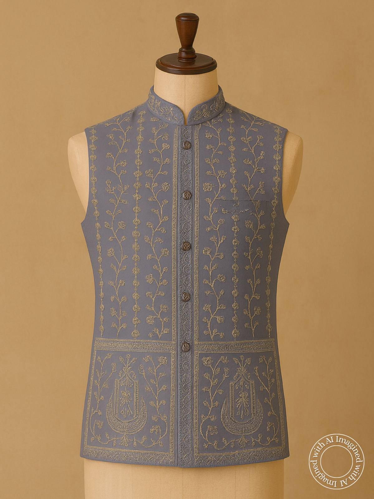 The Riwaayat – Unstitched Grey Nehru Jacket Fabric for Men 16820