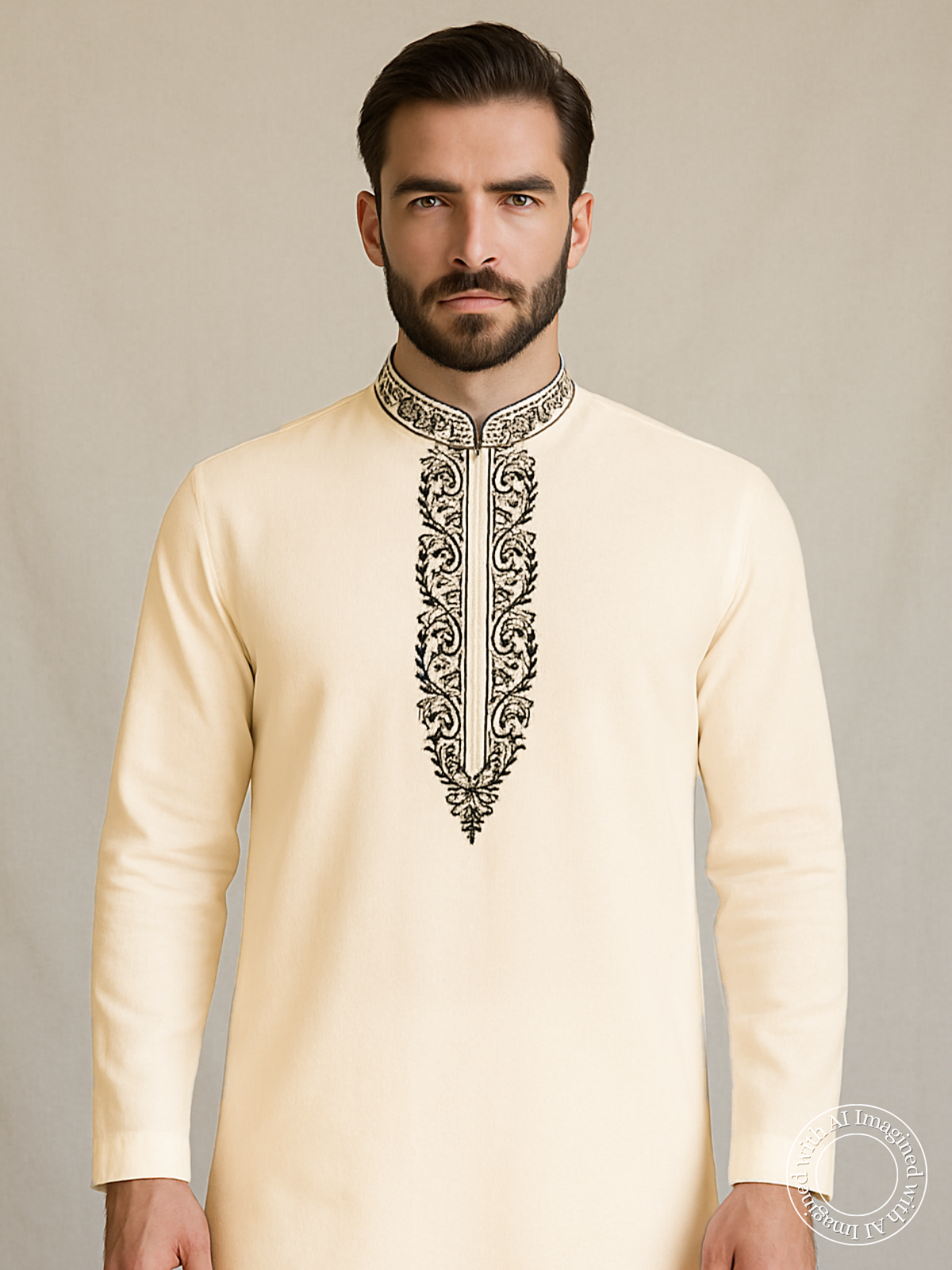 The Kohinoor – Unstitched Off White Kurta Fabric for Men 16824