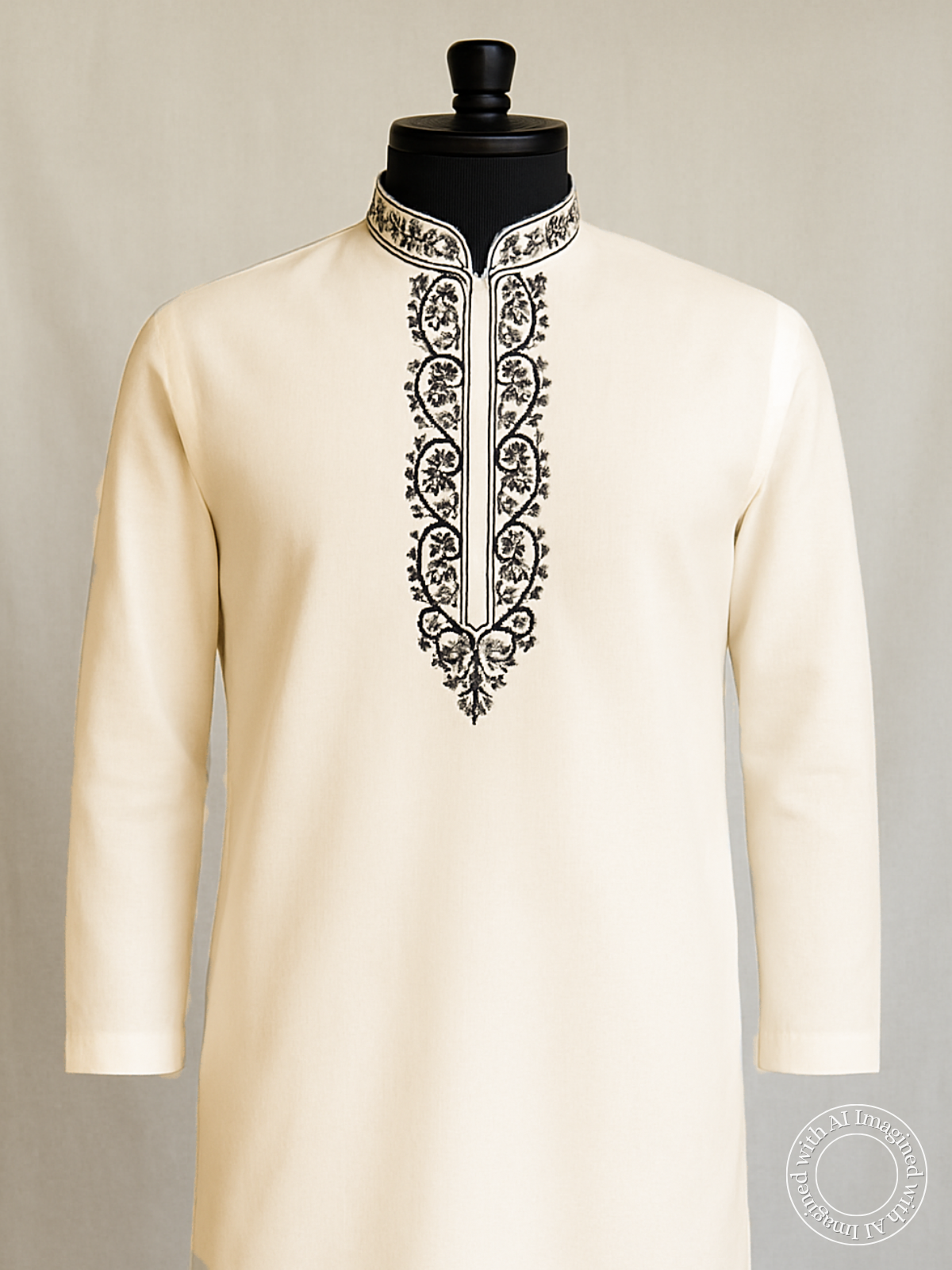 The Kohinoor – Unstitched Off White Kurta Fabric for Men 16824