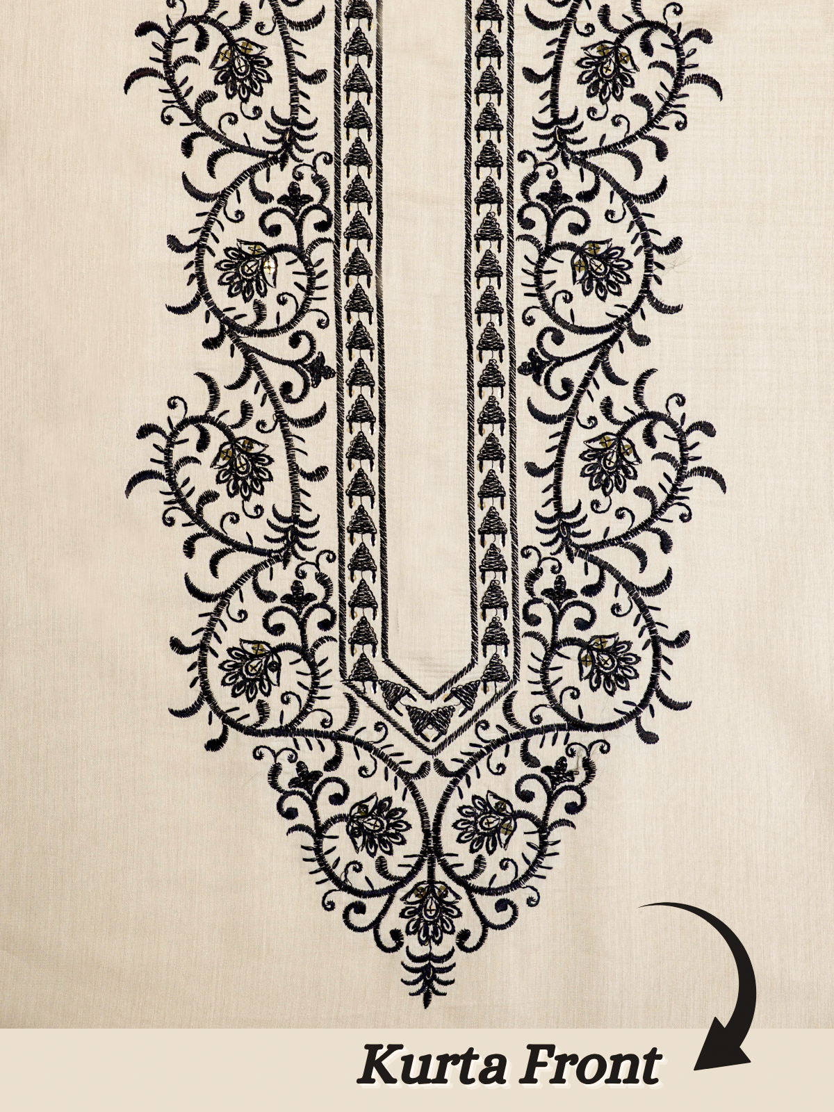 The Kohinoor – Unstitched Off White Kurta Fabric for Men 16824