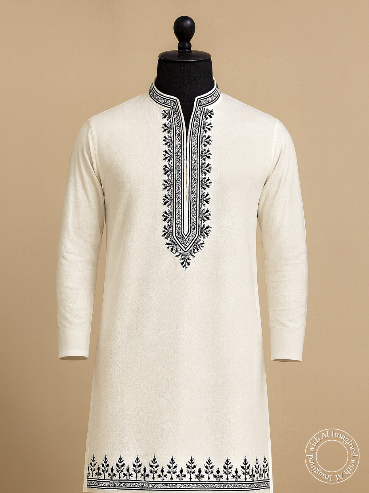 The Kohinoor – Unstitched Off White Kurta Fabric for Men 16826