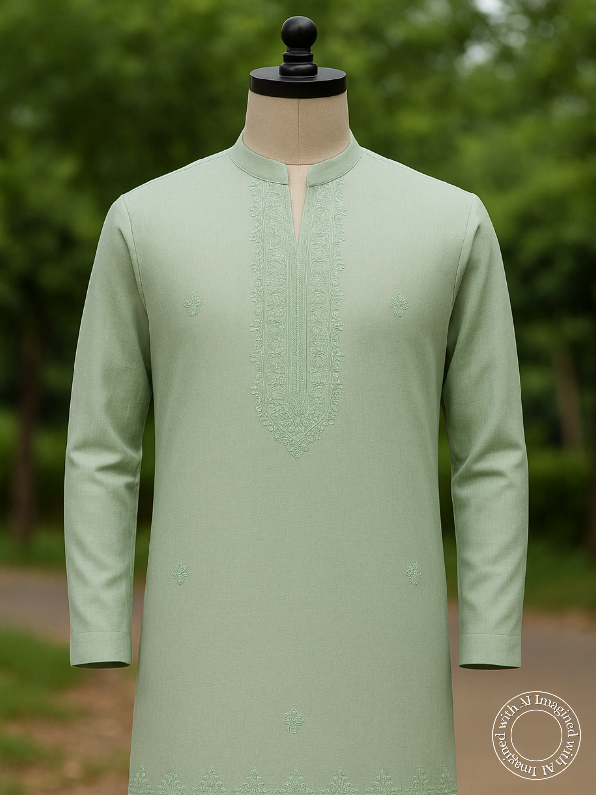 The Kohinoor – Unstitched Pista Green Kurta Fabric for Men 16828